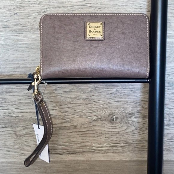 Dooney & Bourke Handbags - NWT-Dooney&Bourke Saffiano Zip Around Wristlet,Ele